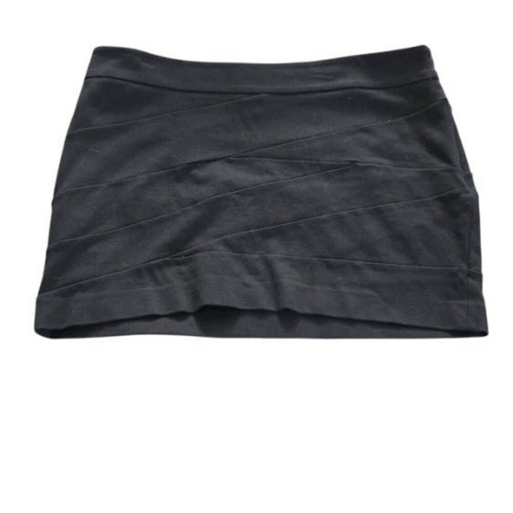 Express Women's Size 12 Black Diagonal Banded Side Zip Mini Skirt